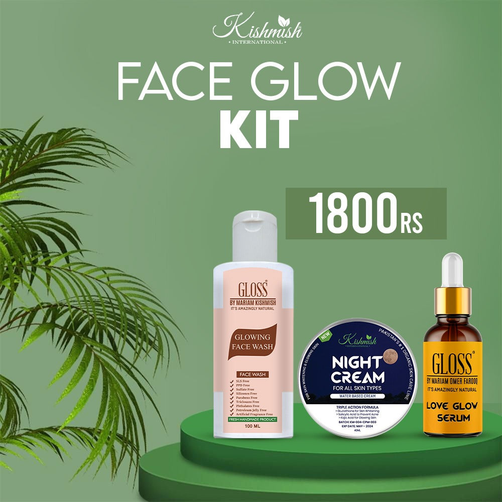 Glowing Facewash + Love Glow Serum+ Night Cream ~ Face Glow Kit
