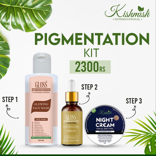 Glowing Facewash + Glutaglow Serum + Night Cream ~ Pigmentation Kit