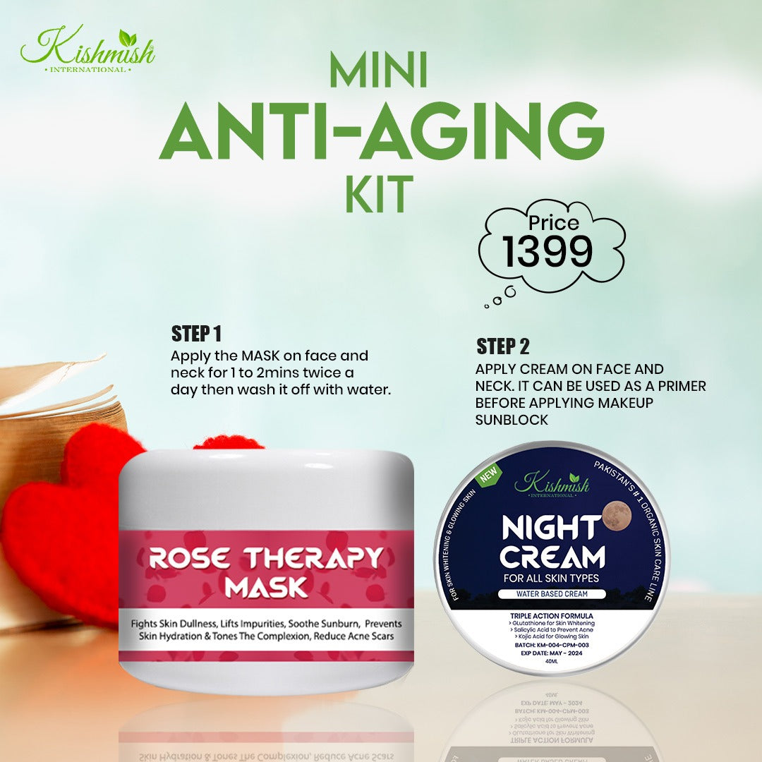 Rose Therapy Mask + Night Cream ~ Mini Anti-aging Kit