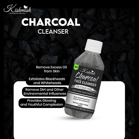 Charcoal Face Cleanser ~ Removes blackheads and Whiteheads, controls excessive skin oil