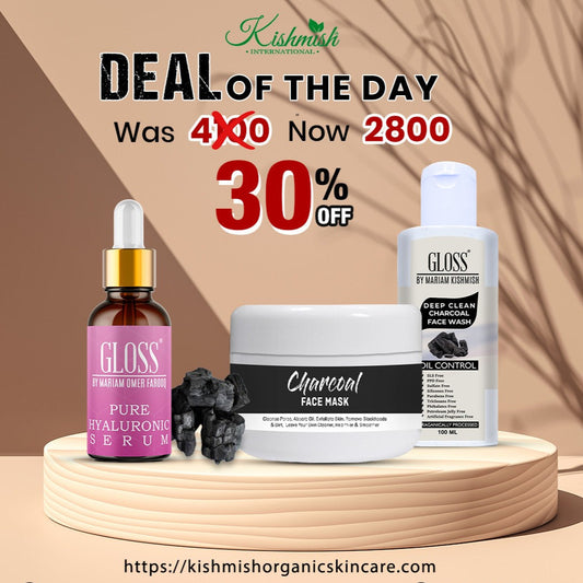 Charcoal Facewash + Charcoal Face Mask + Hyaluronic Serum