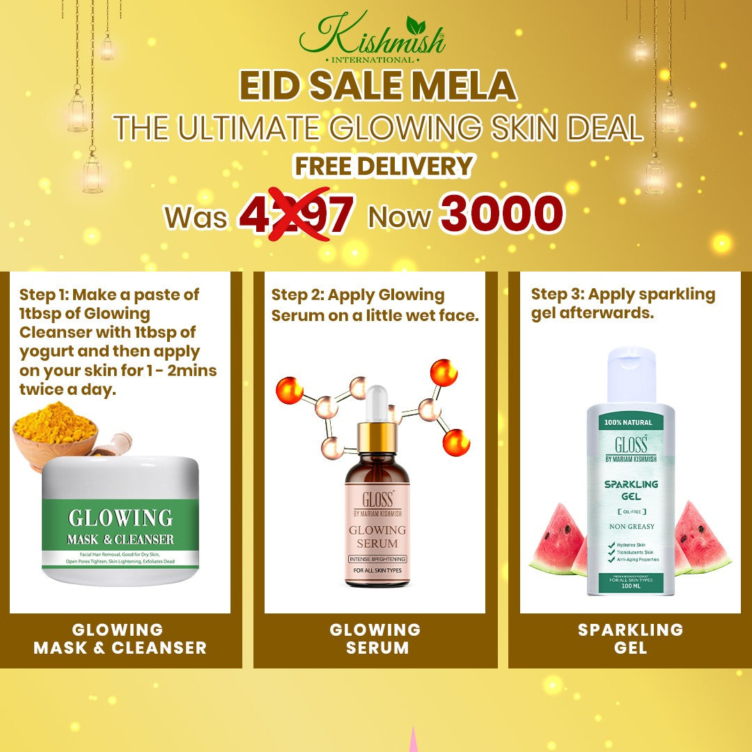 Glowing Cleanser ~ the Best Cleanser + Glowing Serum ~ Collagen Booster + Turmeric Gel ~ Skin Healer