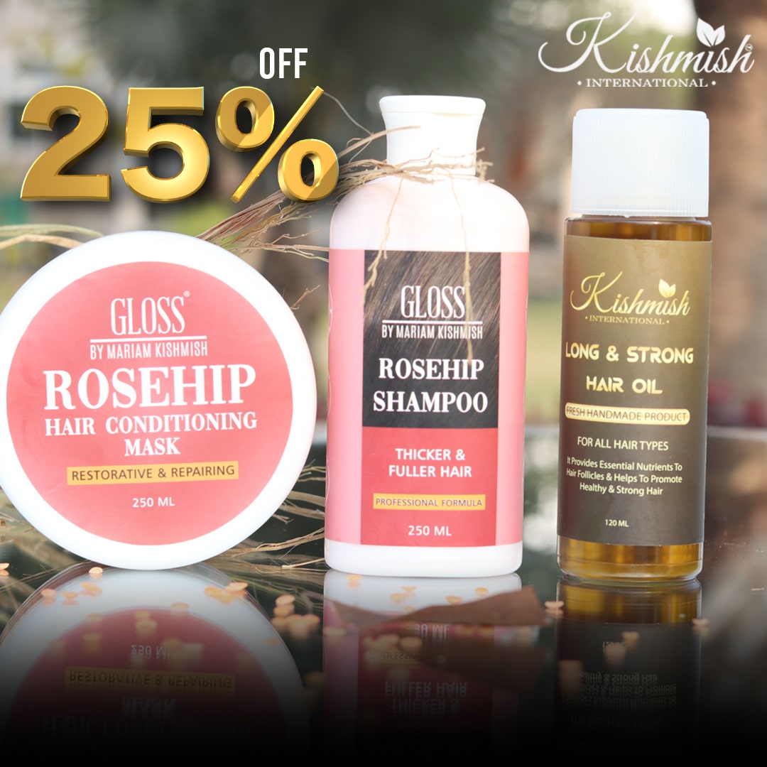 Rosehip Hair Conditioning Mask + Rosehip Shampoo + Long & Strong Hair Oil