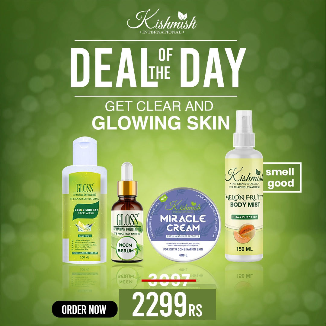 Lemon Squeeze Face Wash + Neem Serum + Miracle Cream + Melon Fruity Mist