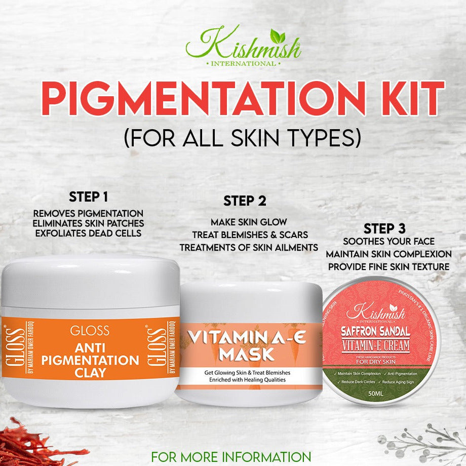 Saffron Sandal Cream + Anti-Pigmentation Clay + Vitamin A-E Mask