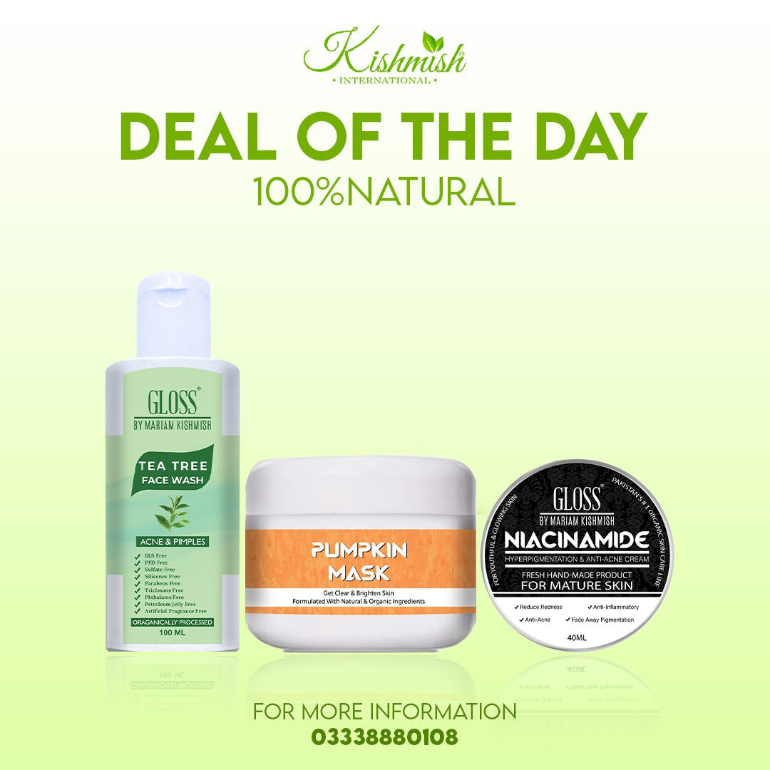 Niacinamide Cream + Pumpkin Mask + Tea Tree Face Wash