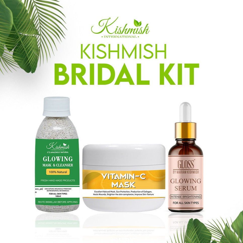 Kishmish Bridal Kits! Glowing Serum + Vitamin C Mask + Glowing Mask & Cleanser