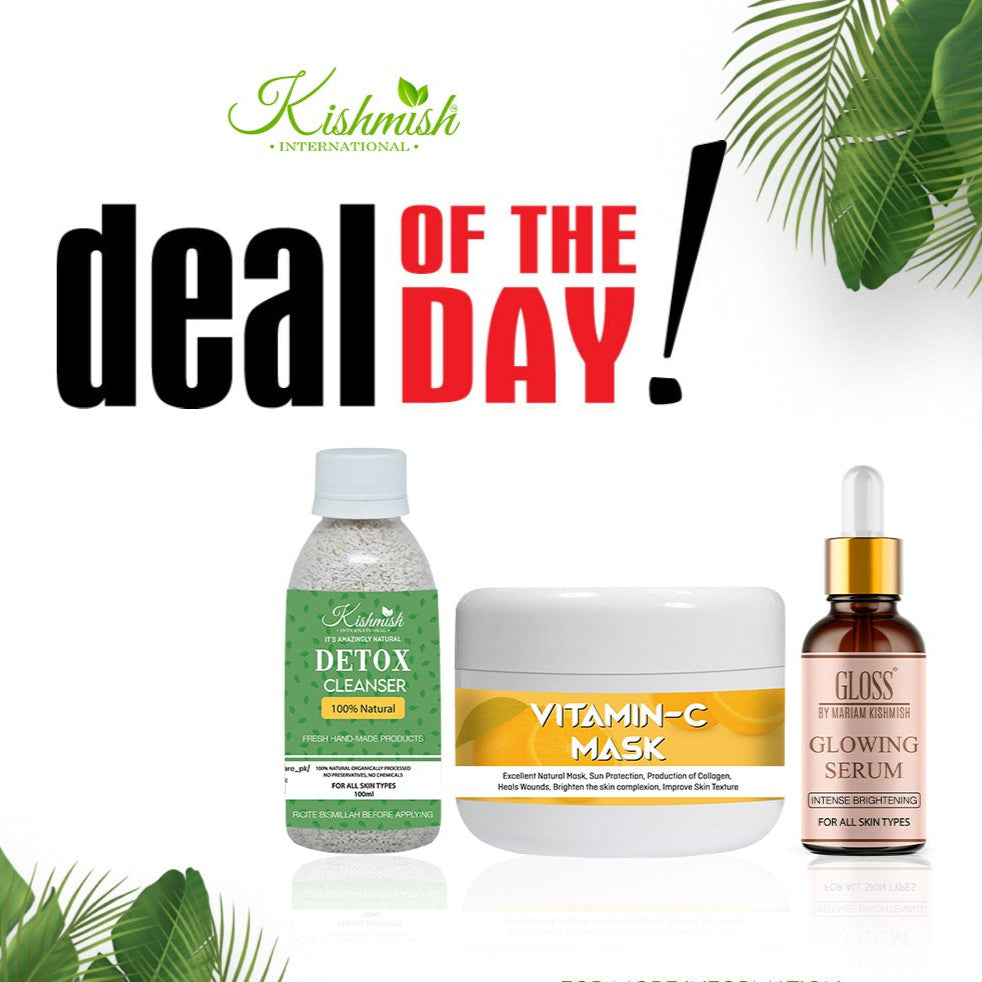 Detox Cleanser + Glowing Serum + Vitamin C Mask ~ Skin Whitening Bundle