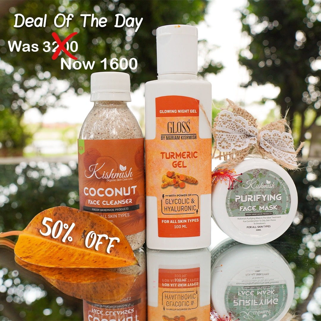 Coconut Face Cleanser + Turmeric Gel + Purifying Face Mask