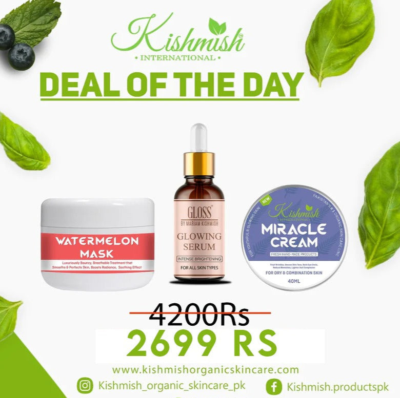 Watermelon Mask + Glowing serum + Miracle Cream