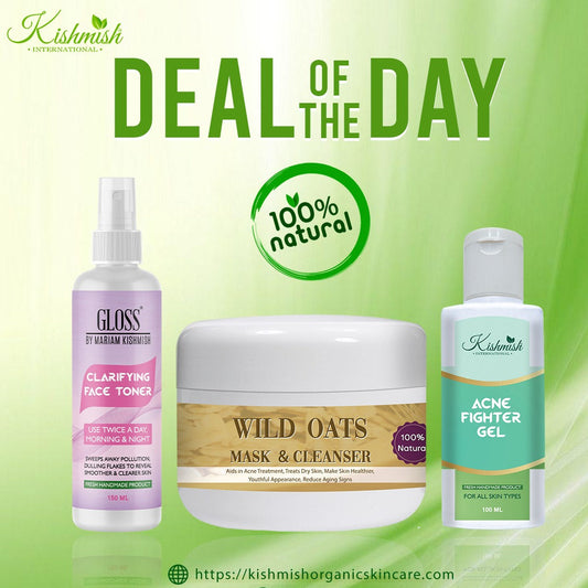 Clarifying Toner + Wild Oats Cleanser + Acne Fighter Gel
