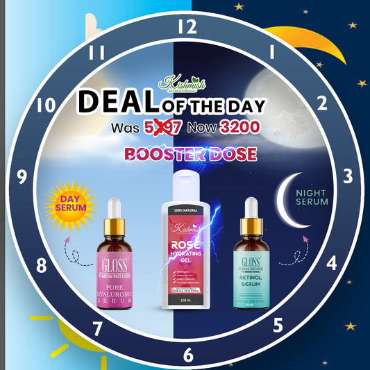 Retinol Serum (Fades wrinkles) + Hyaluronic Serum (Instant Glow) + Rose Hydrating Gel (for Skin Glow and Hydration)