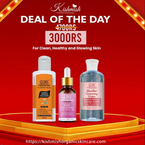 Micellar Water + Honey and Orange Facewash + Hyaluronic Serum