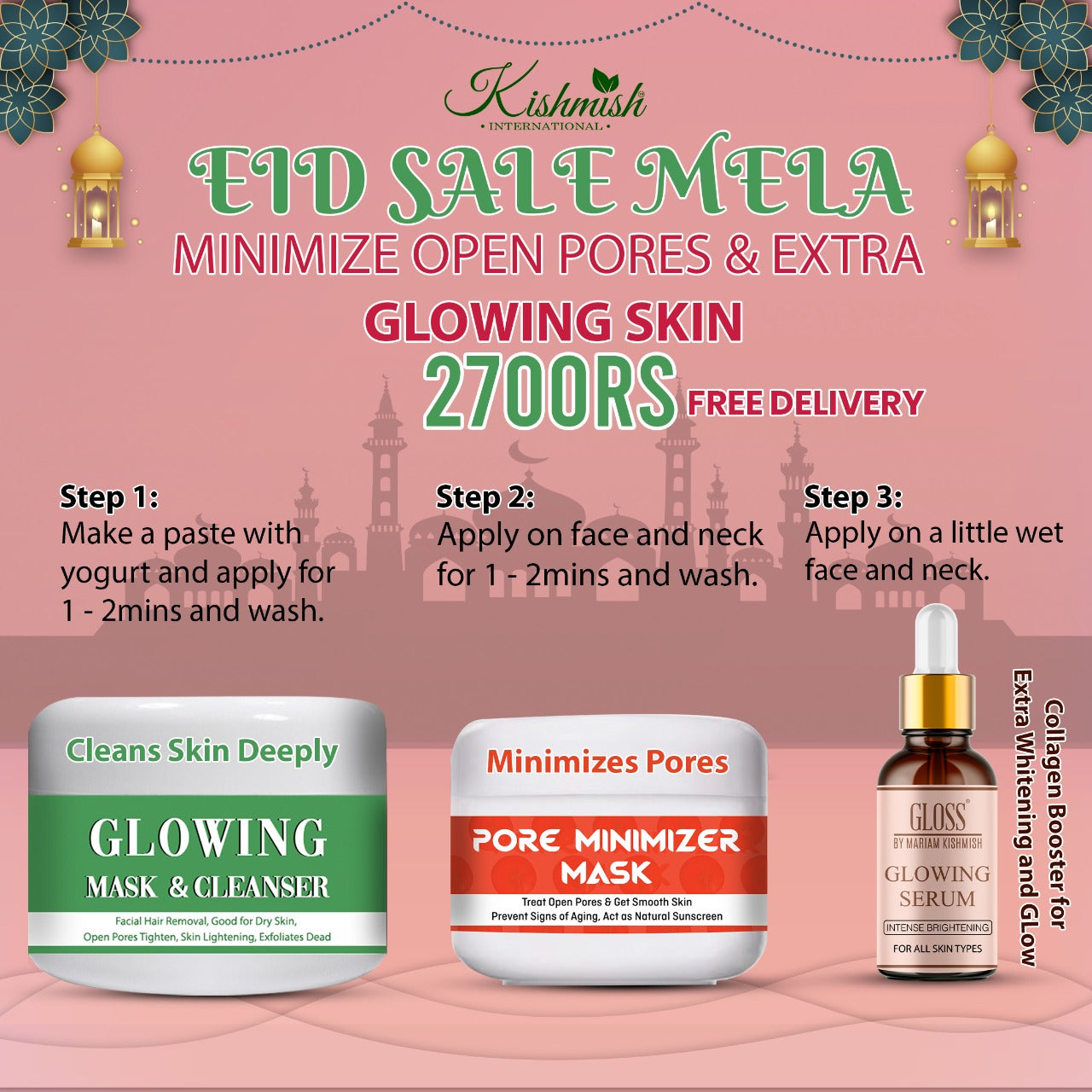 Glowing Cleanser + Pore Minimizer Mask + Glowing Serum