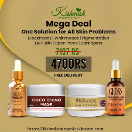 Mega Deal - Gold Serum + Coco Chino Mask + Wild Oats Cleanser + Vitamin C Serum