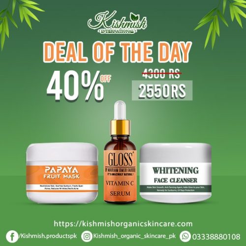 Papaya Fruit Mask + Vitamin C Serum + Whitening Cleanser
