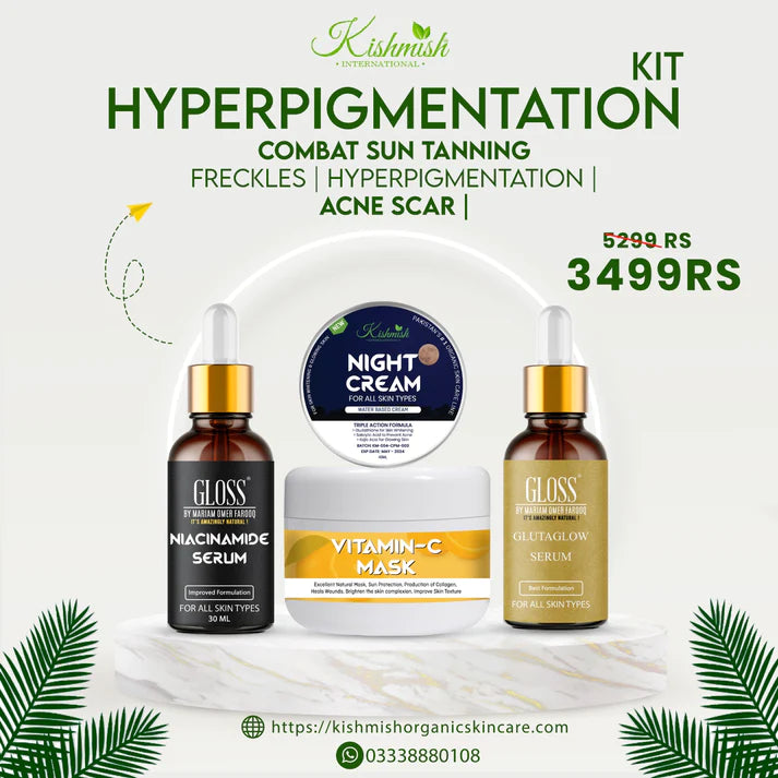 Kishmish Hyperpigmentation Solution Kit with Glutathione and Niacinamide Combo