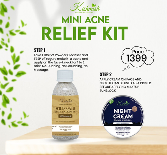 Wild Oats Cleanser + Night Cream ~ Mini Acne and Acne Scar Kit