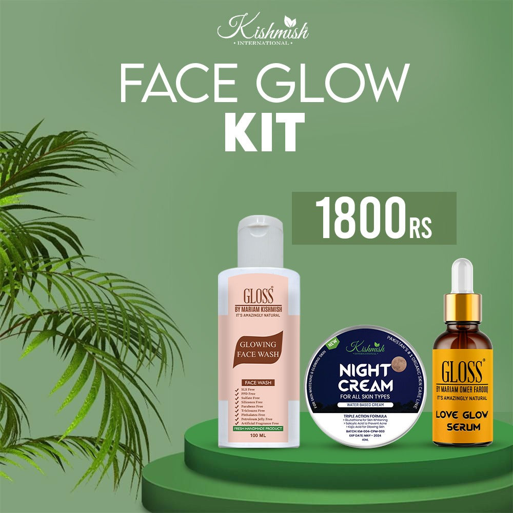 Glowing Facewash + Love Glow Serum+ Night Cream ~ Face Glow Kit