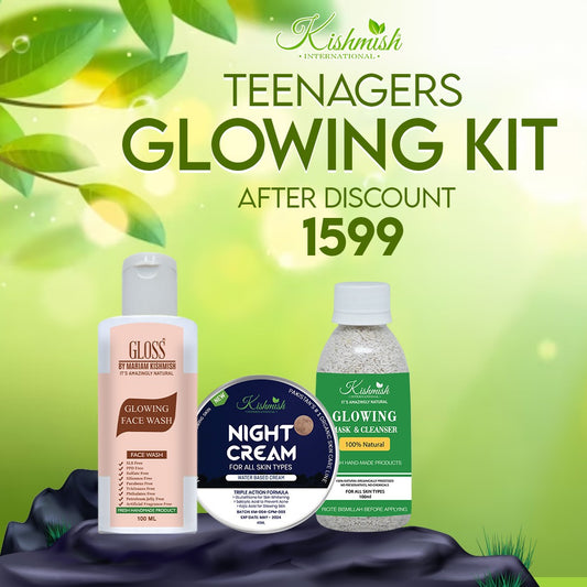 Glowing Facewash + Glowing Cleanser + Night Cream ~ Teenager Glowing Kit