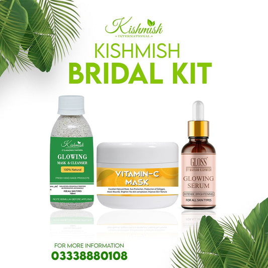 Kishmish Bridal Kits! Glowing Serum + Vitamin C Mask + Glowing Mask & Cleanser