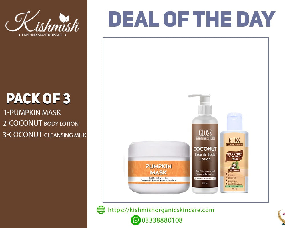 Pumpkin Mask + Coconut Face &amp; Body Lotion + Coconut Cleansing Milk Face Wash